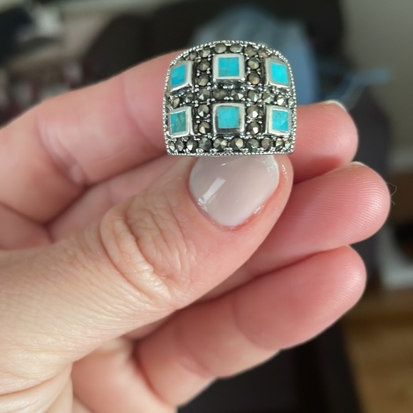 Sterling silver, turquoise ring - Picture 2 of 5